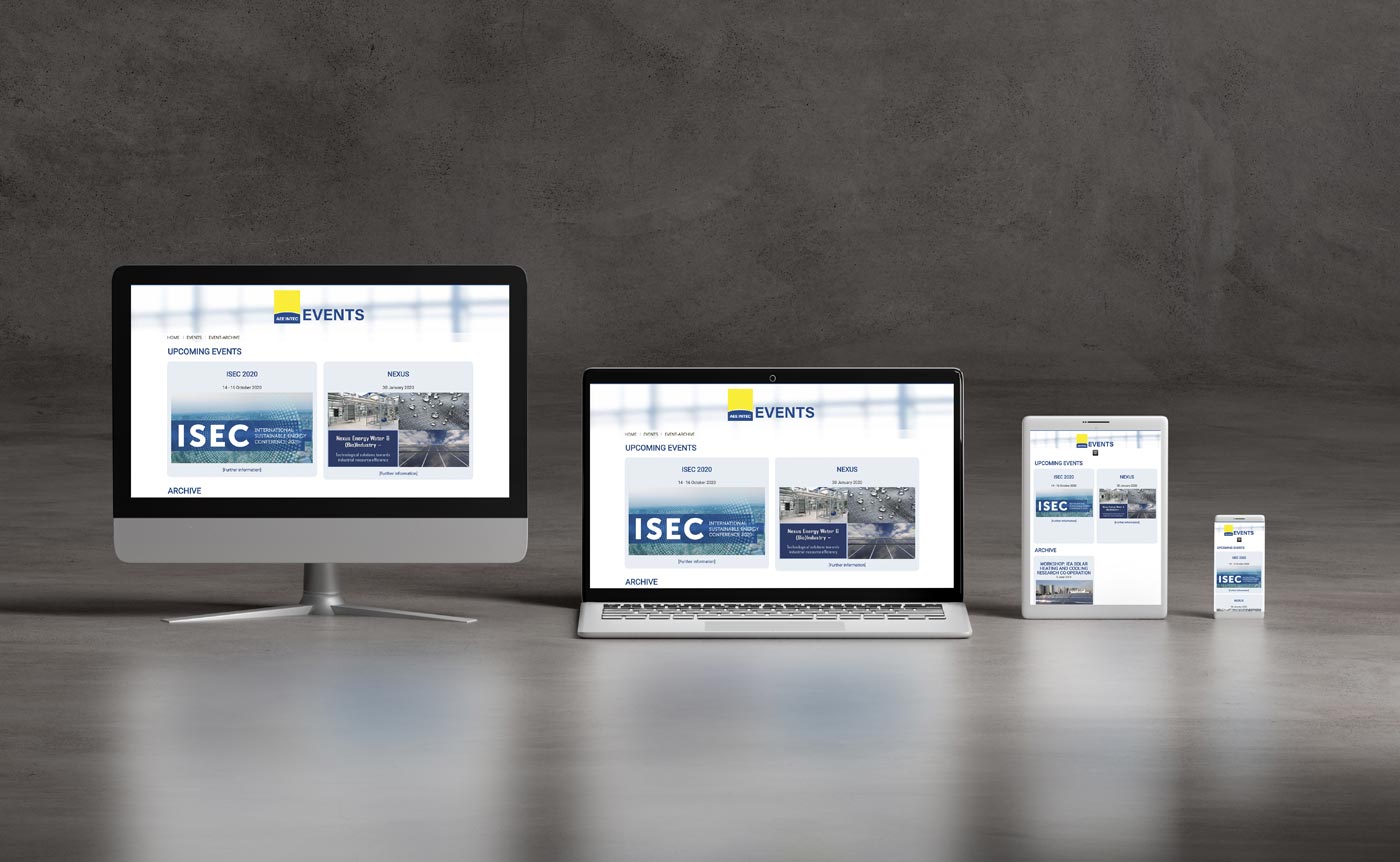 Webdesign von perfect:net, aee-intec-events.at